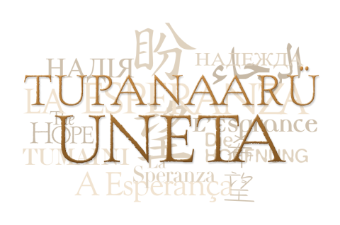 Text collage of the word "hope" in Ticuna