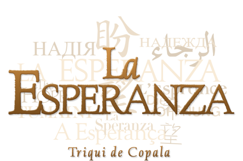 Text collage of the word "hope" in Triqui