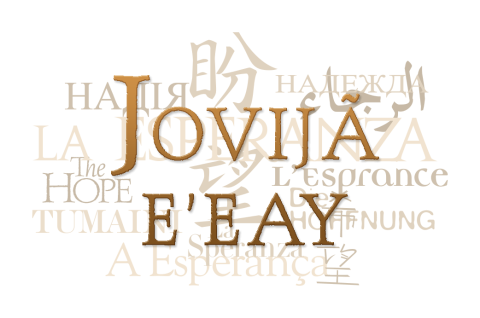 Text collage of the word "hope" in Wayampi Ampari