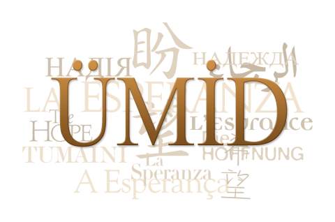 Text collage of the word "hope" in Azerbaijani